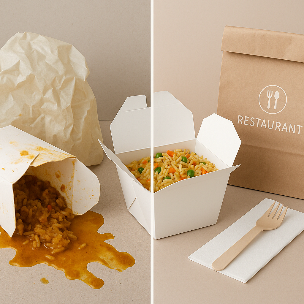 A split-screen image showing damaged, low-quality